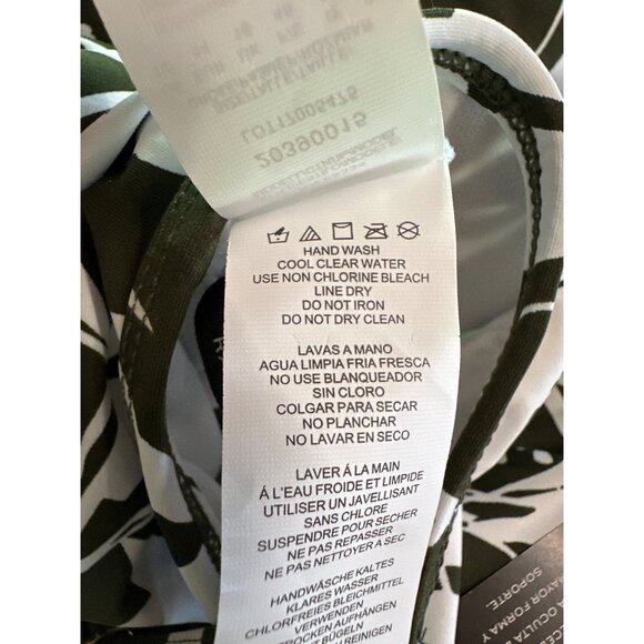 Ralph Lauren Womens Tropic Monotone High-Neck Swimsuit Halter Olive/White Sz 14 - Picture 10 of 10